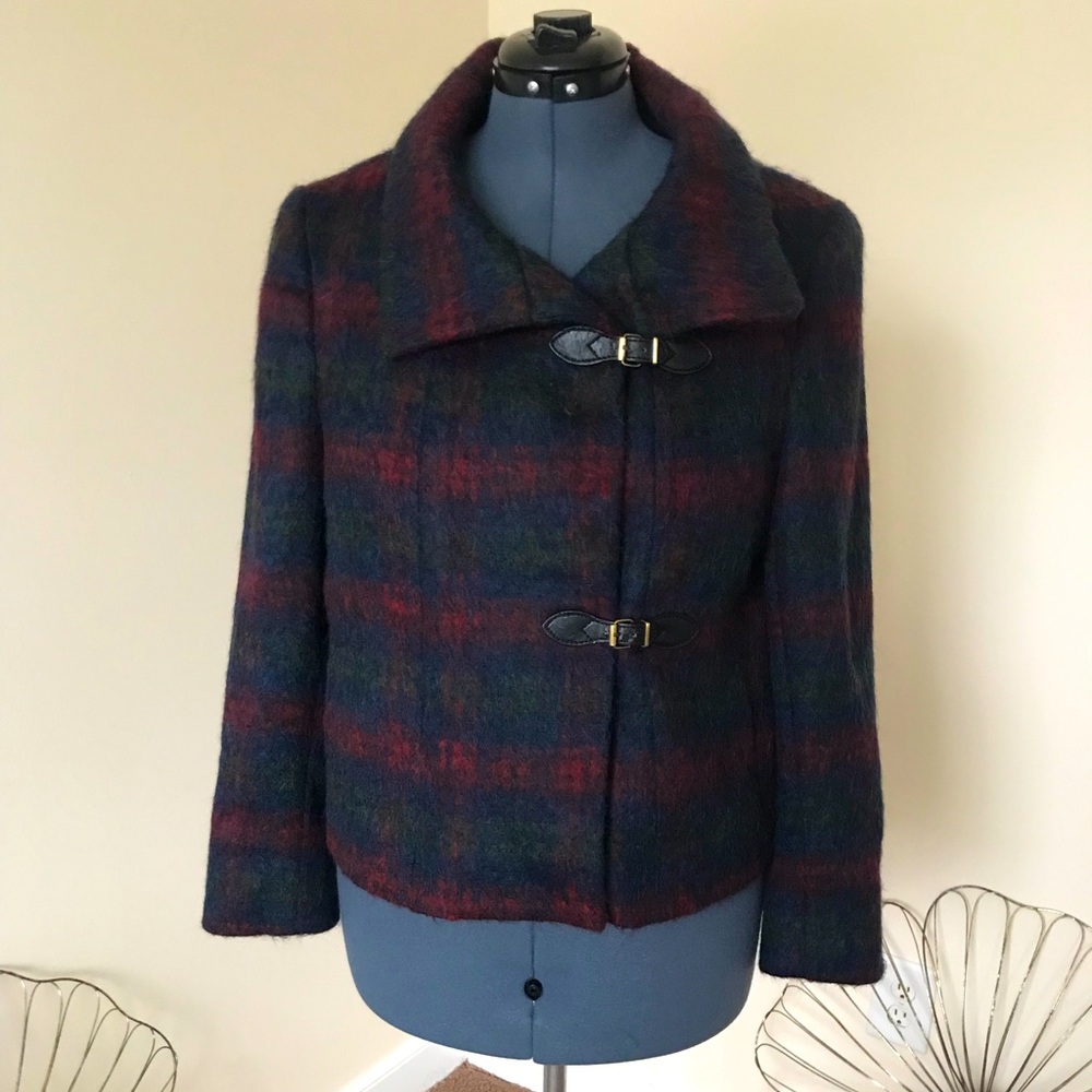 Talbots 100% Wool Plaid Jacket Size 16P